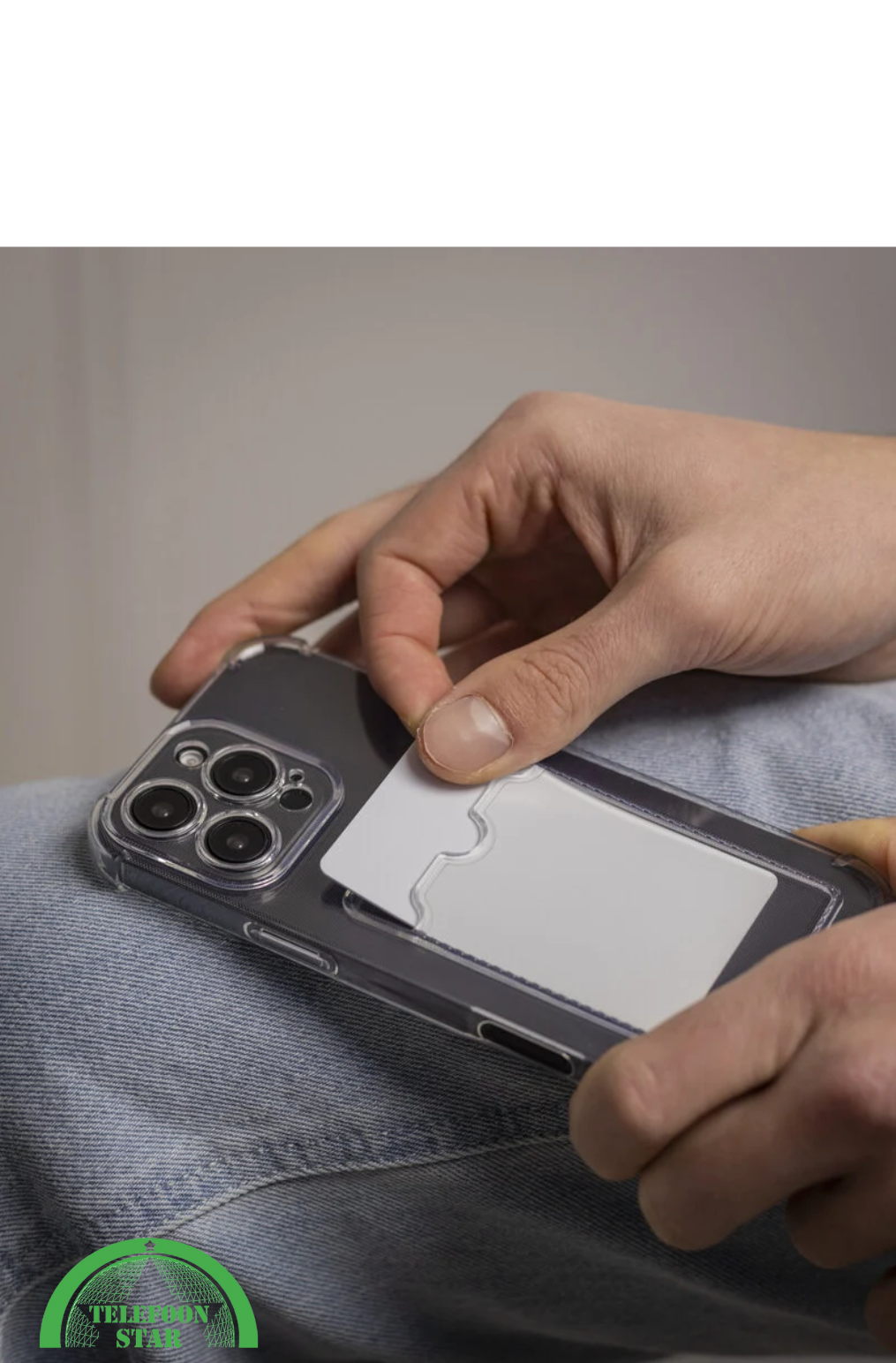 Transparant Hoesje voor iPhone 16 Pro Max met Kaartvak – Praktisch & Beschermend, Slank & Handig | Telefoonstar
