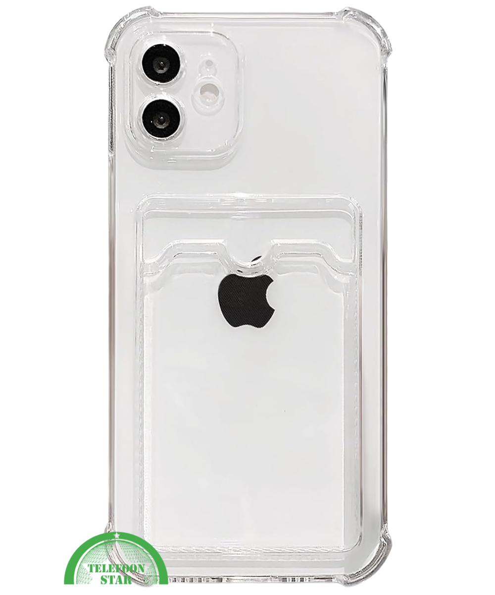 Transparant Hoesje voor iPhone 11 met Kaarthouder Handig, Slank & Shockproof