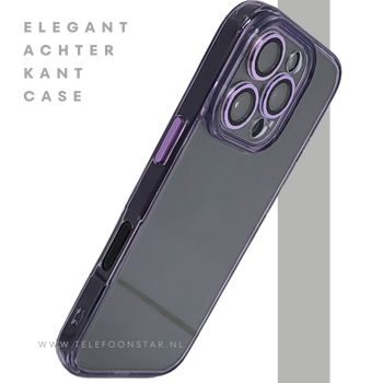 iPhone 16 Pro Paars Hoesje Transparante Achterkant Elegante Bescherming