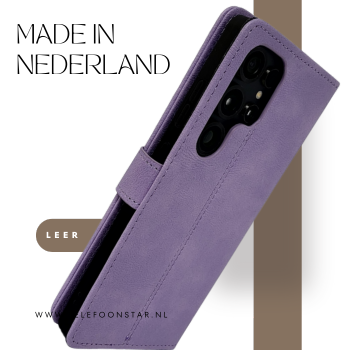 Hoesje voor Samsung S26 Ultra paars Boek Leer Stijlvolle en Beschermende Wallet lather