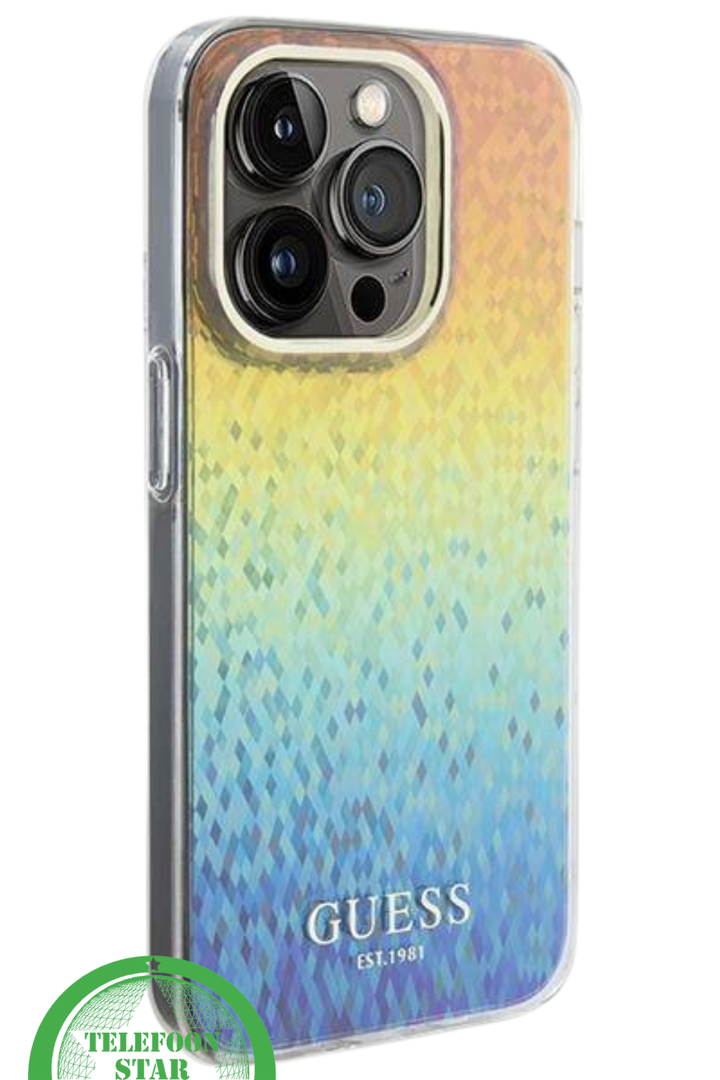 iPhone 15 Pro Max Shine Hoesje – Stijlvol Diamantpatroon met Glans