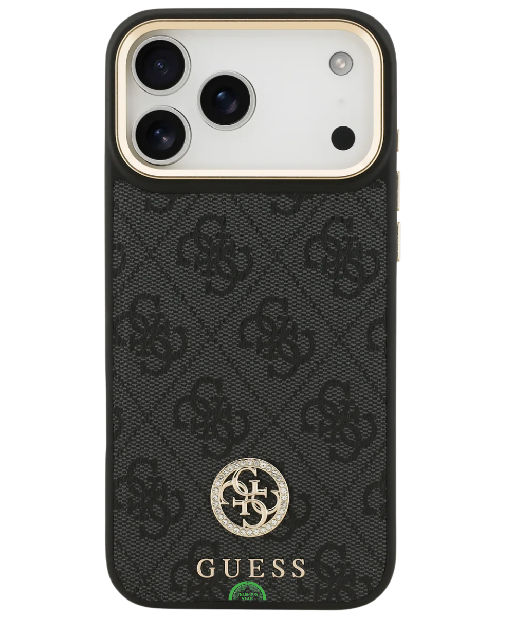 Hoesje voor iPhone 17 Pro Zwart Guess afneembare schouder- en polsband