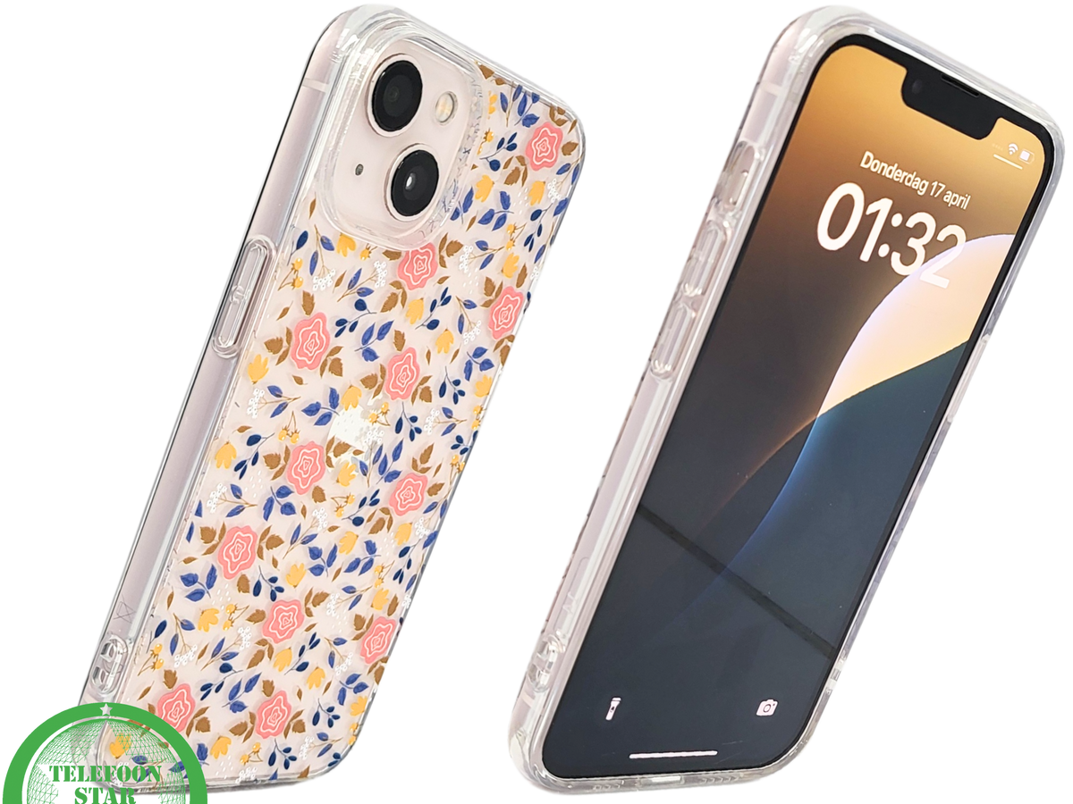 RoseLeaf Soft Case – iPhone 13 / 14 Bloemen Hoesje met Rozen | Telefoonstar.nl