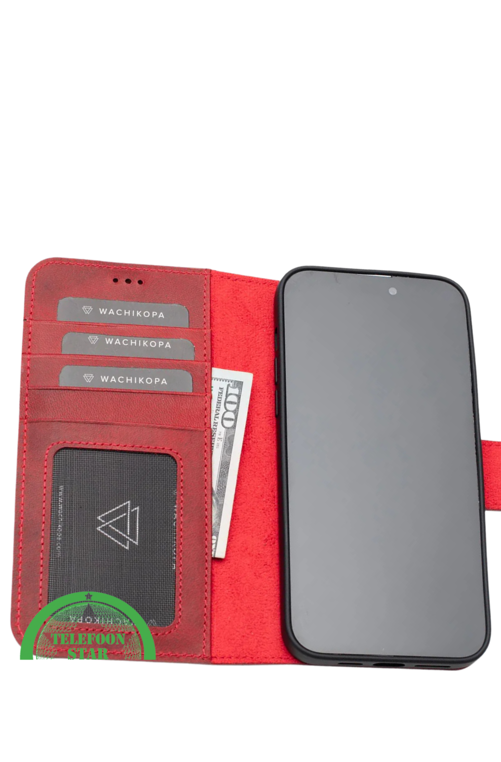 Rood Bookcase Hoesje iPhone 14 Pro Max – Luxe & 360° Bescherming | Telefoonstar