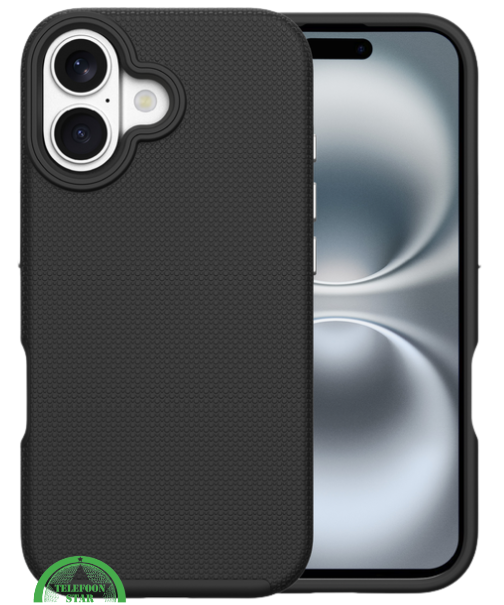 Hoesje voor iPhone 16 Zwart Anti-Slip Bescherming – Sterk, Slank & Gripvast