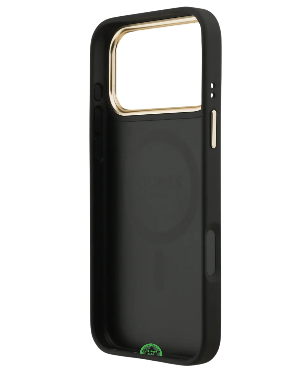 Hoesje voor iPhone 17 Pro Max Zwart Guess afneembare schouder- en polsband