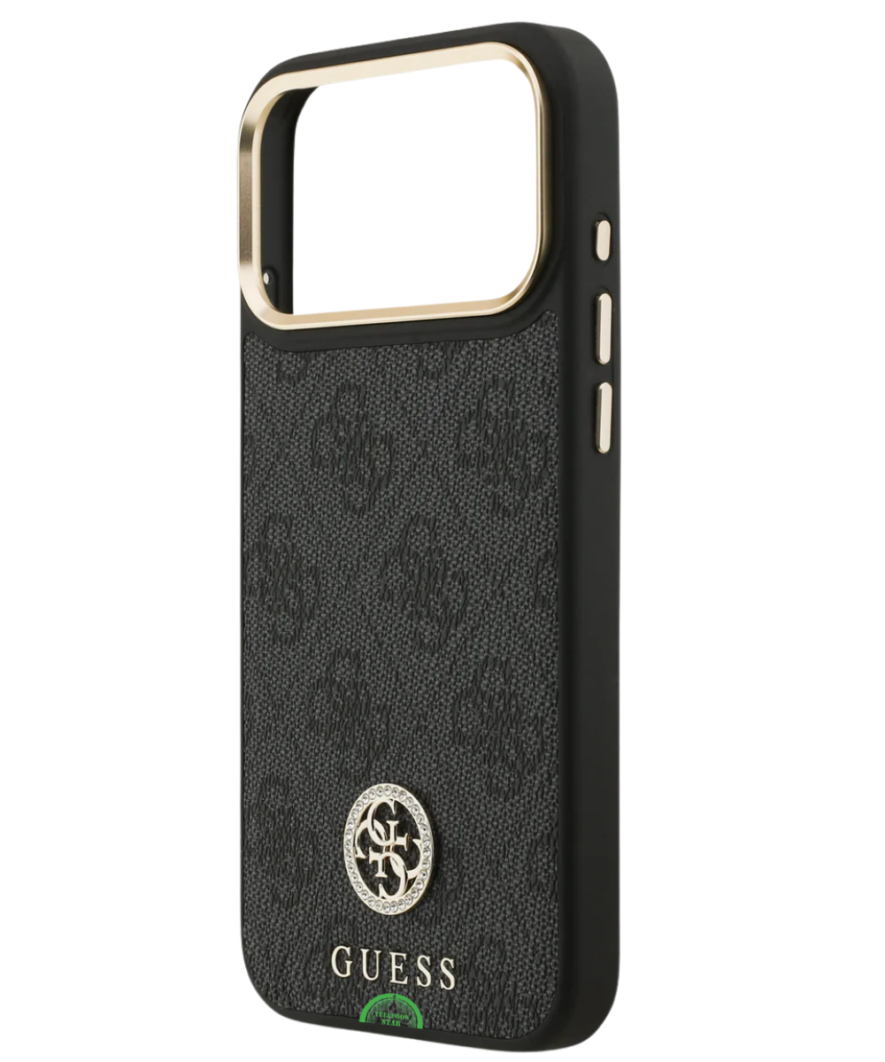 Hoesje voor iPhone 17 Pro Max Zwart Guess afneembare schouder- en polsband