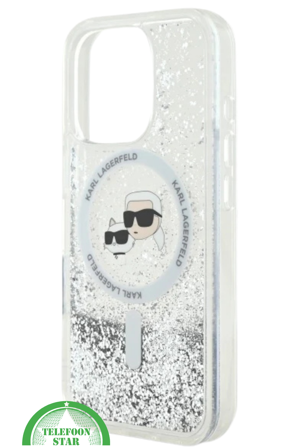 iPhone 16 Pro Glitter Hoesje – Transparant Zilver | Luxe Bescherming met Sprankelende Stijl