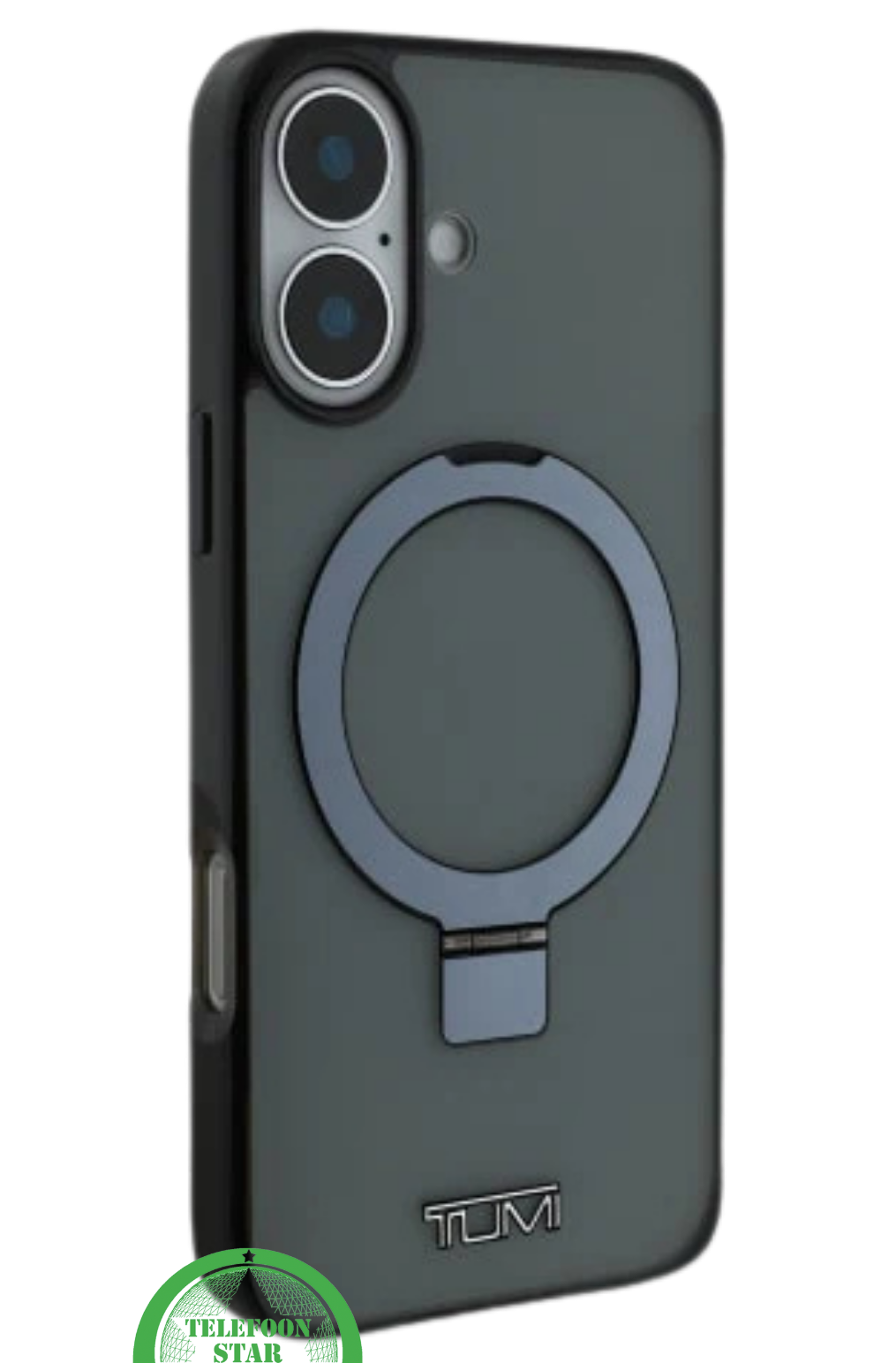 Transparant Hoesje met Metalen Ringhouder voor iPhone 16 – Sterke Bescherming & Handige Standfunctie