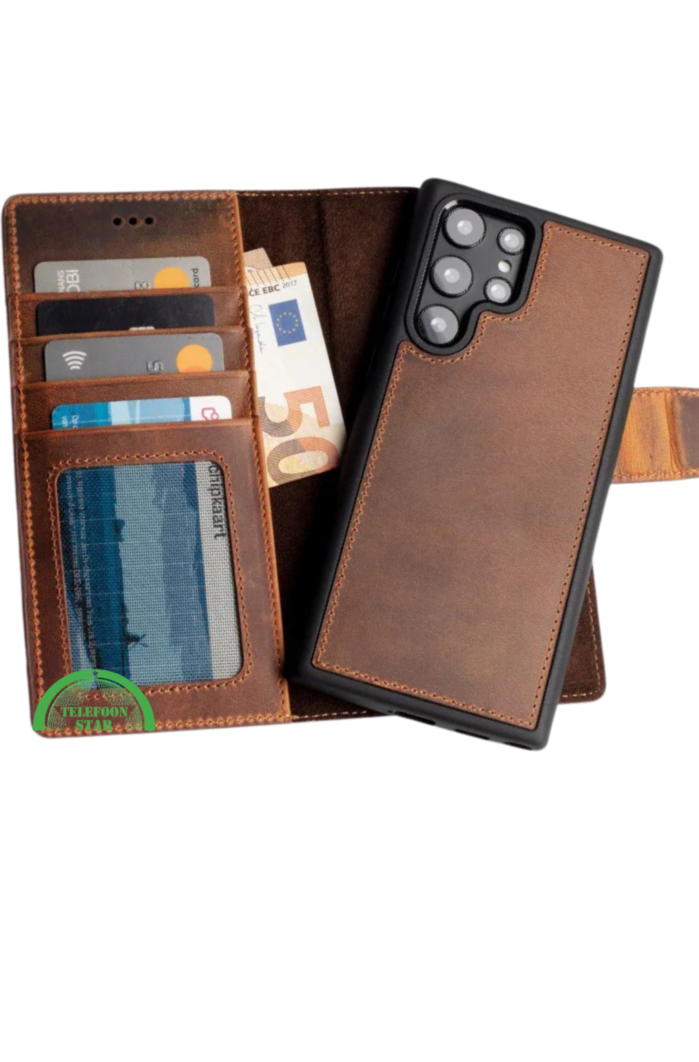 Backcover Hoesje voor S25 Ultra -Donker Bruin