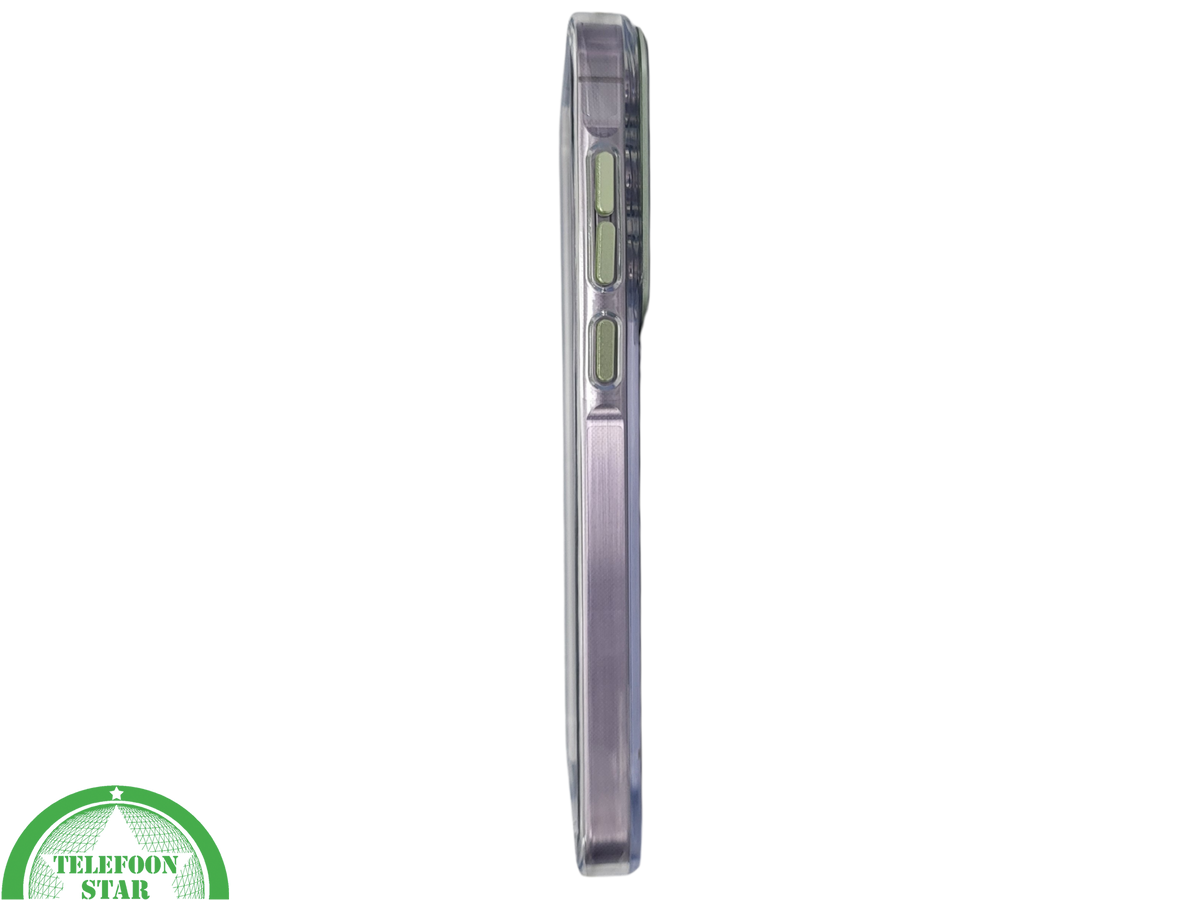 Hoesje voor Samsung Galaxy A37 Transparant groen knop Schokbestendige Bescherming