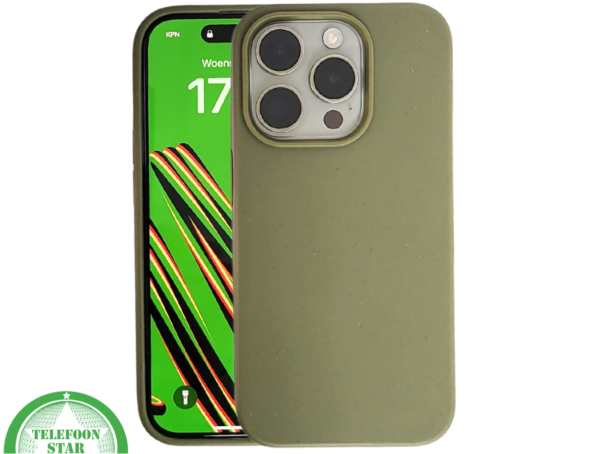 Donkergroen iPhone 15 Pro Max Hoesje Natuurlijke Bescherming & Minimalistisch Design | Telefoonstar.nl