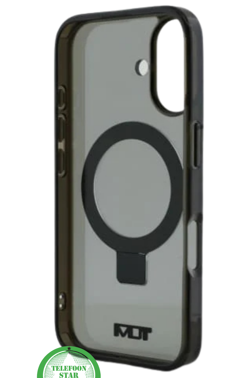 Transparant Hoesje met Metalen Ringhouder voor iPhone 16 – Sterke Bescherming & Handige Standfunctie