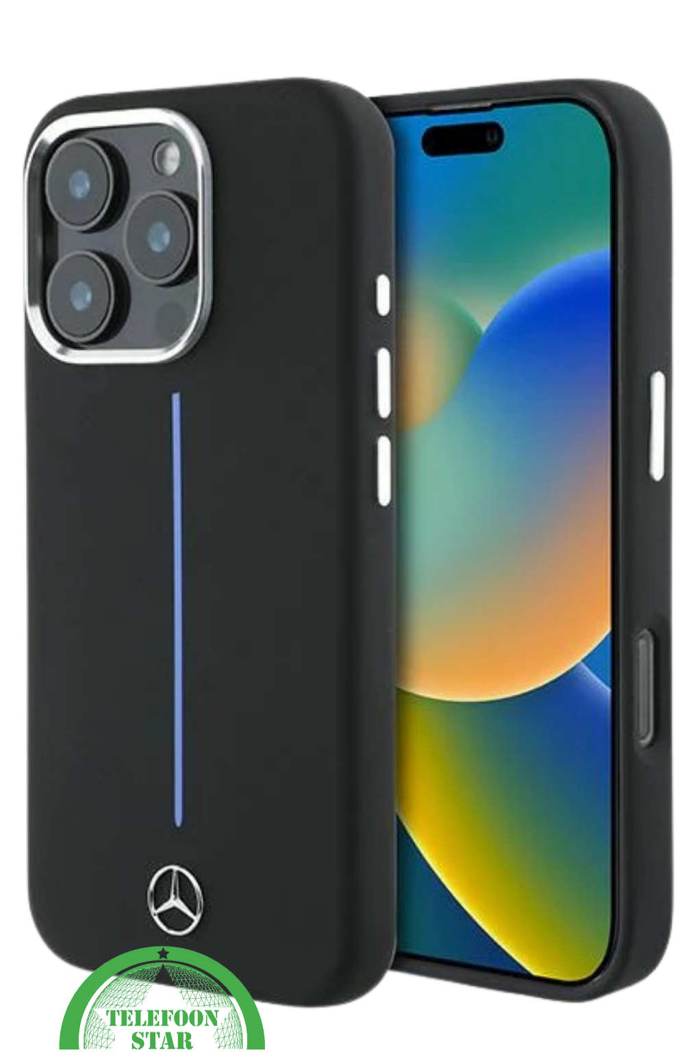 iPhone 16 Pro Max Hoesje Zwart – Sportieve Luxe met Strakke Bescherming