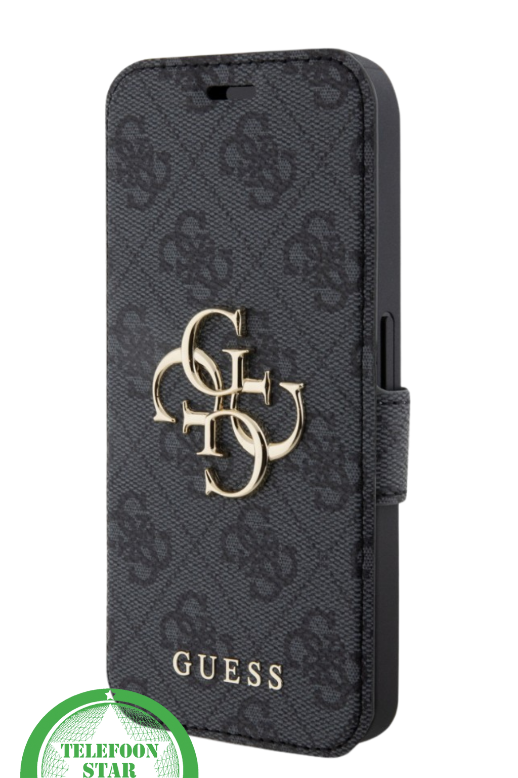 Bookcase Hoesje iPhone 15 Pro Max – Elegant Design met Gouden Logo