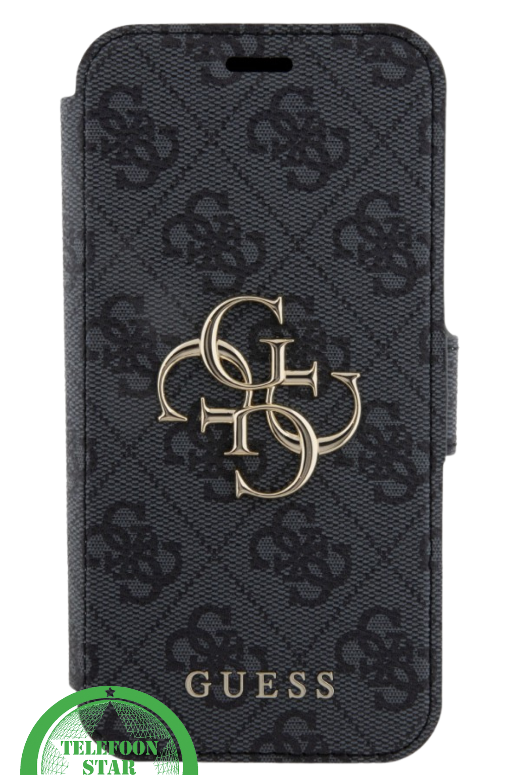 Bookcase Hoesje iPhone 15 Pro Max – Elegant Design met Gouden Logo