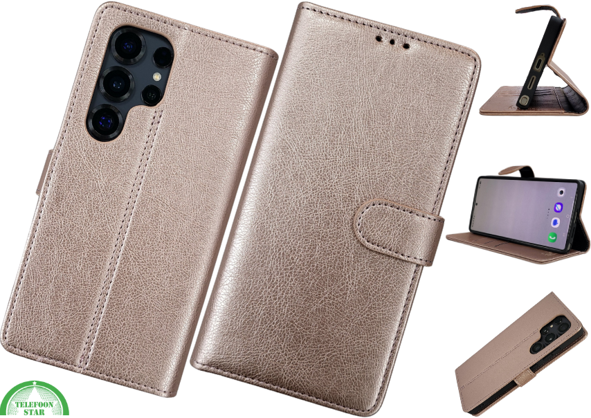 Hoesje voor Smasung S26 Ultra donker rose boekcase Stijlvolle