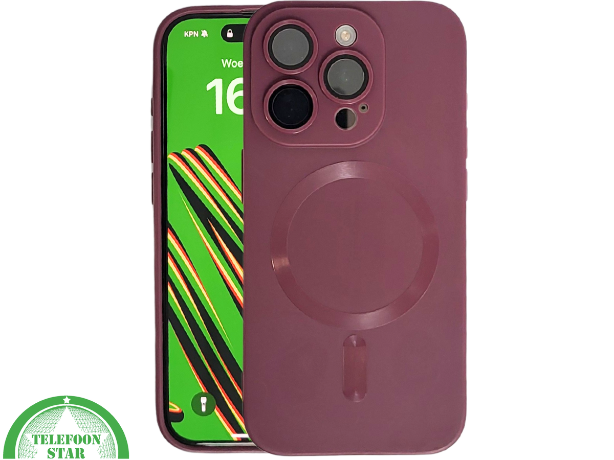 Bordeauxrood iPhone 15 Pro Max Hoesje met Ringhouder – Luxe Bescherming | Telefoonstar.nl