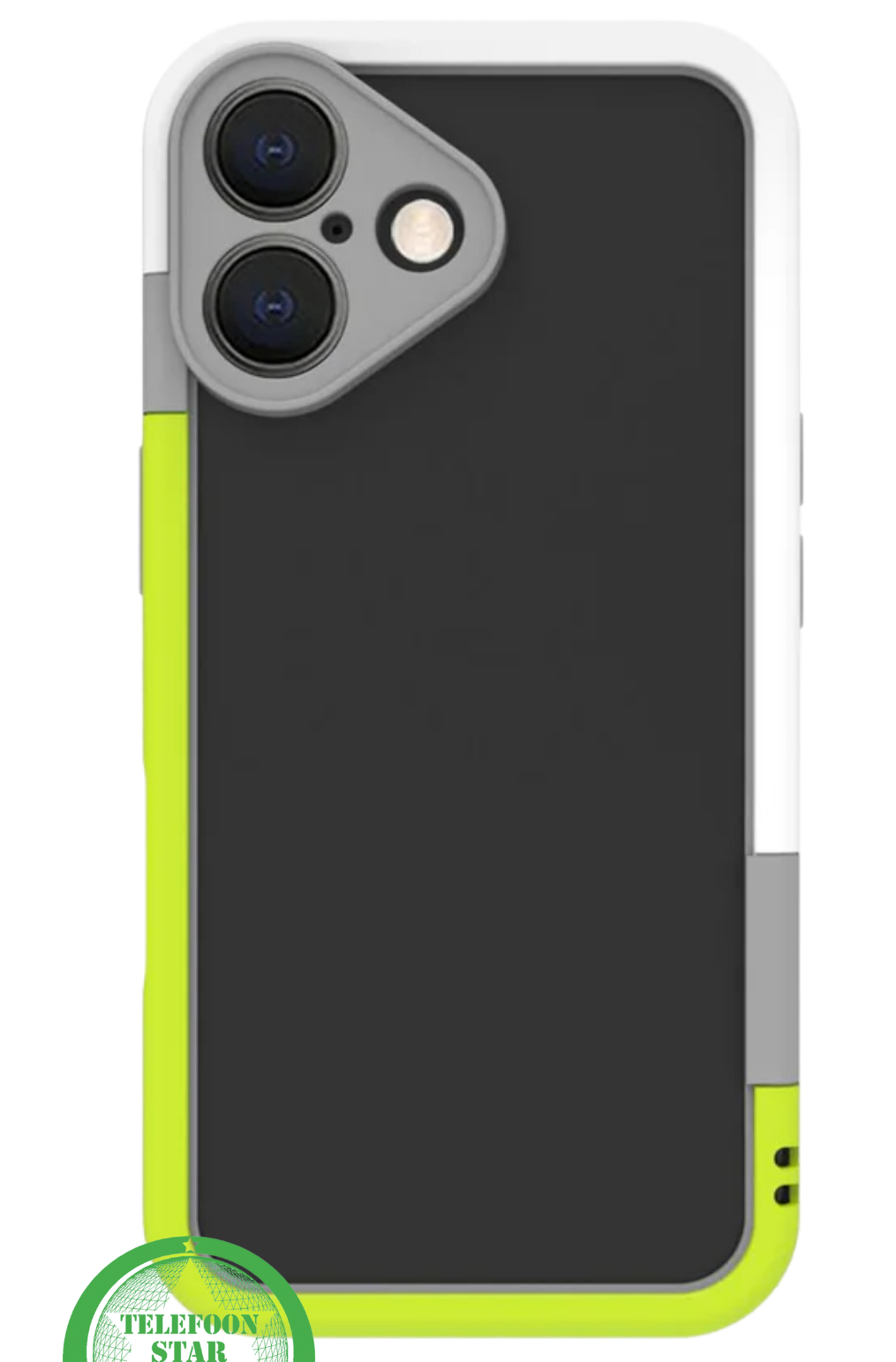 iPhone 16 Stootbestendig Hoesje – Sportieve Bescherming in Zwart, Wit & Limegroen