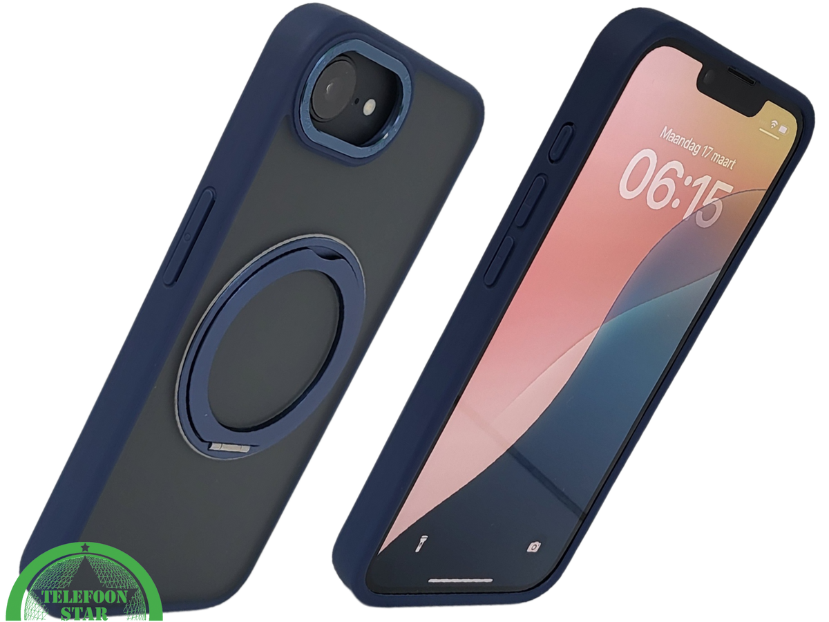 iPhone 16E Hoesje MagSafe Compatibel Blauw Schokbestendig