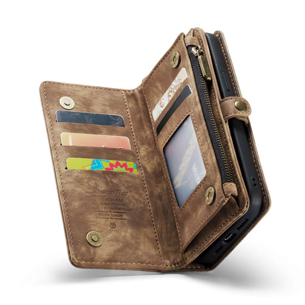 iPhone 14 3-in-1 portemonnee hoesje bruin