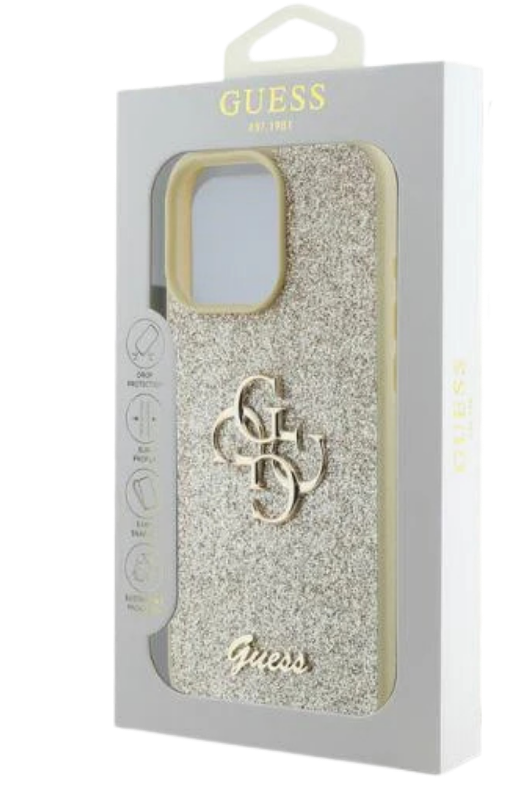 iPhone 16 Pro Max Hoesje – Goud Glitter Luxe Edition
