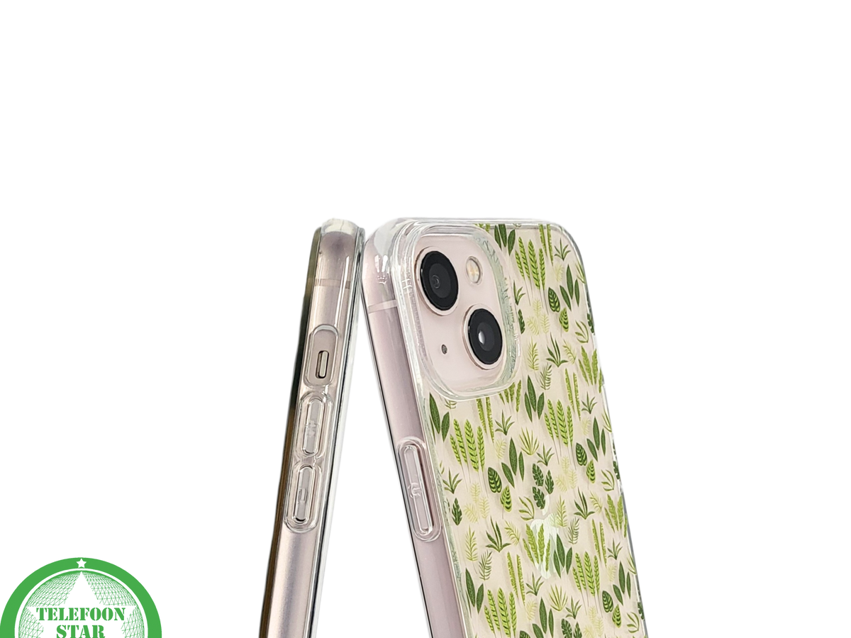 GreenNature Soft Case – Bladeren Hoesje iPhone 13 / 14 Transparant | Telefoonstar.nl