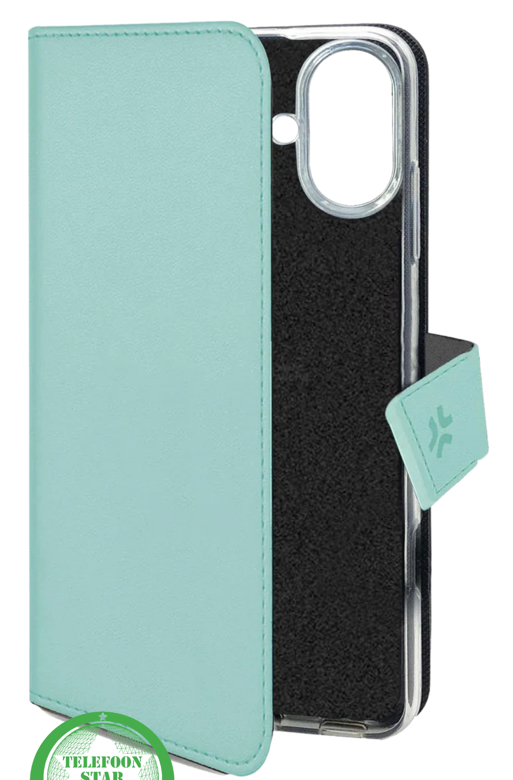 iPhone 16 Bookcase Hoesje – Mintgroen | Stijlvolle Bescherming met Magnetische Sluiting