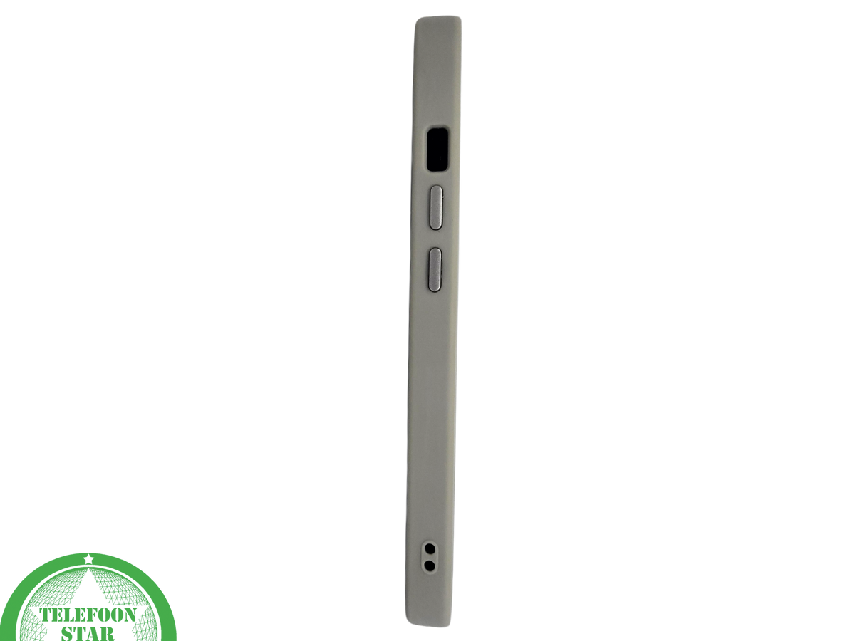 iPhone 15 Plus Hoesje – Zwarte Tulpen Design met Beige Rand | Stijlvol & Betaalbaar