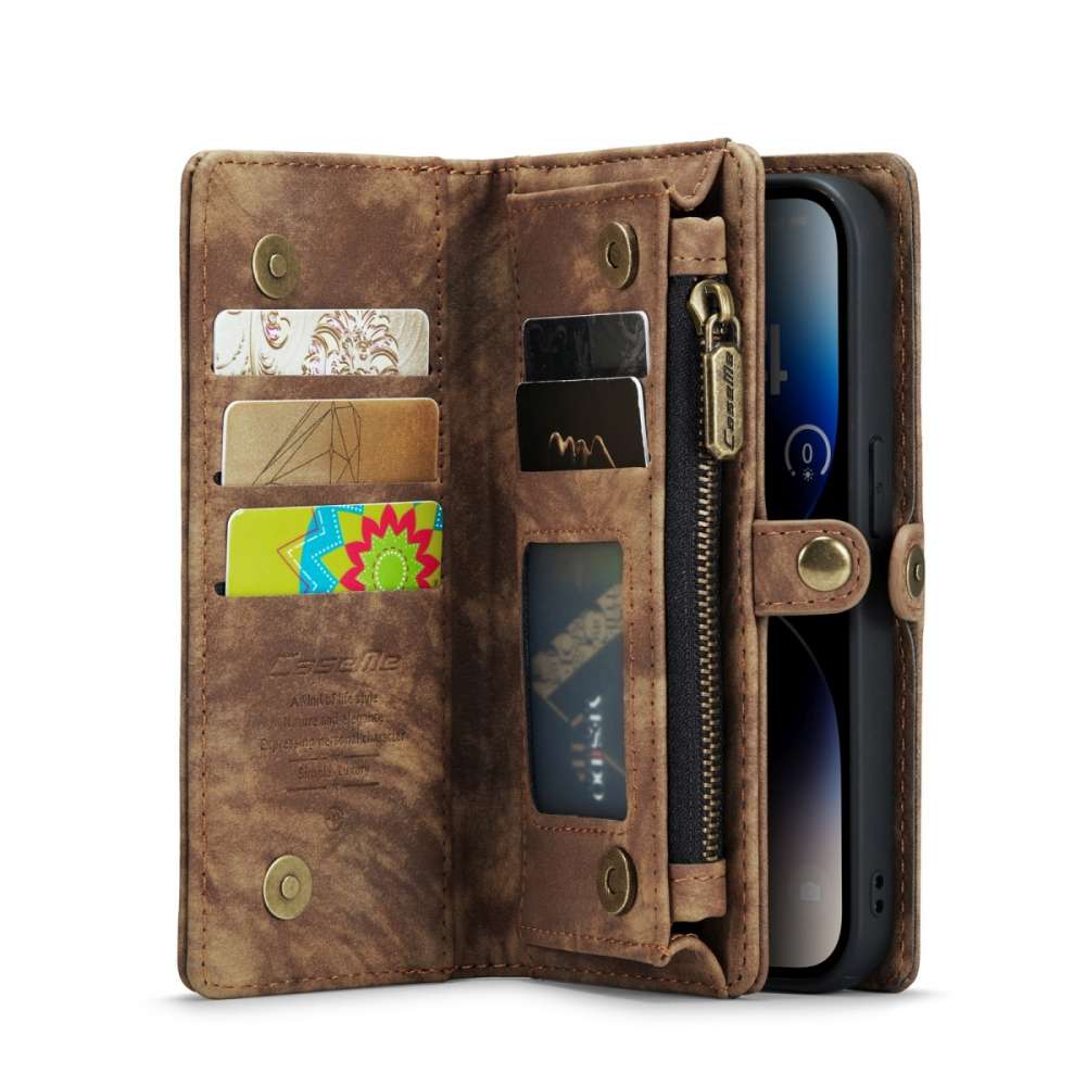 iPhone 14 Pro Max 3-in-1 portemonnee hoesje bruin