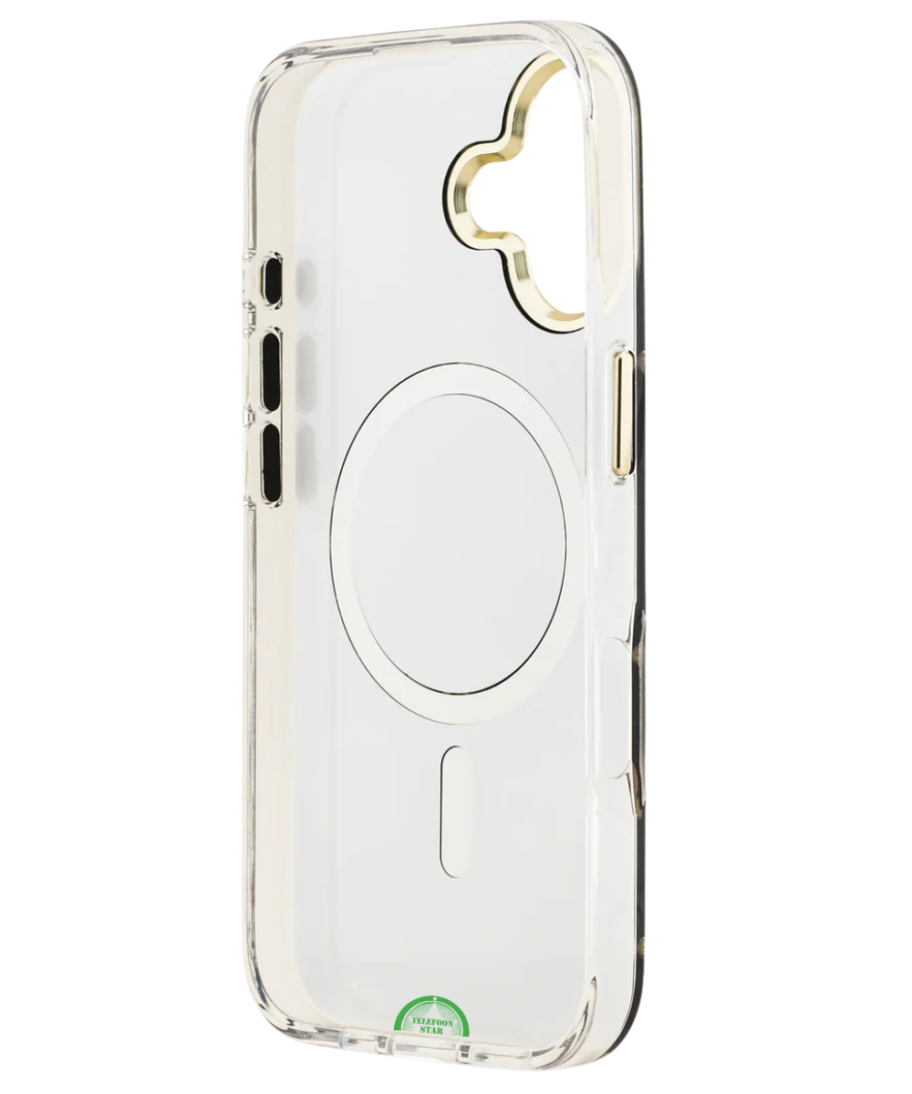 Hoesje iPhone 17 Glitter Mirrored Magsafe Compatible Gold Phone Case en Sterke Slank