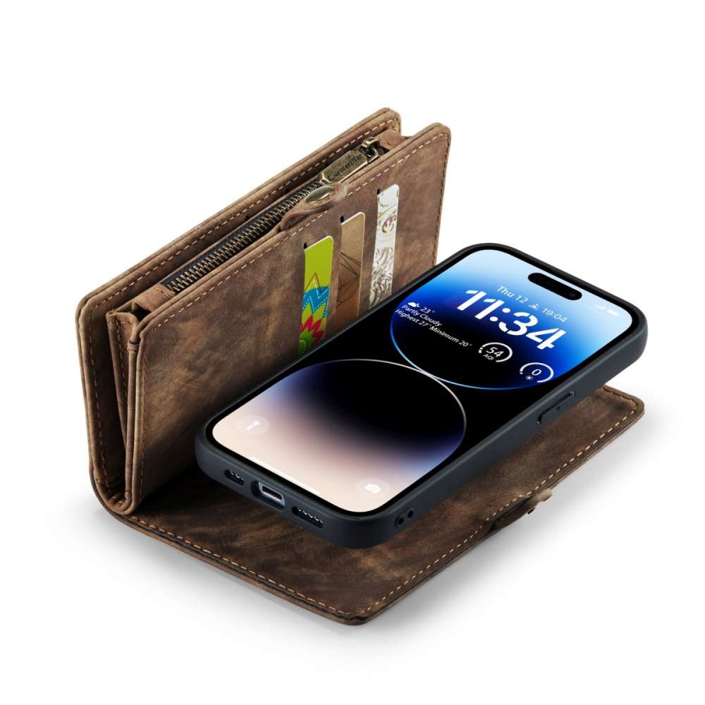 iPhone 14 Pro Max 3-in-1 portemonnee hoesje bruin