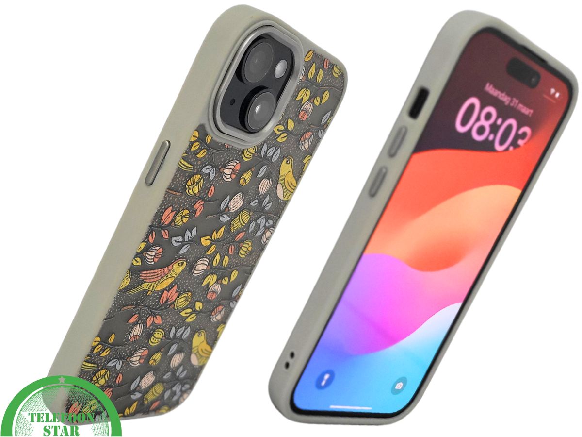 iPhone 15 Plus Hoesje – Herfst Vogeltjes Design | Uniek, Beschermend & Betaalbaar