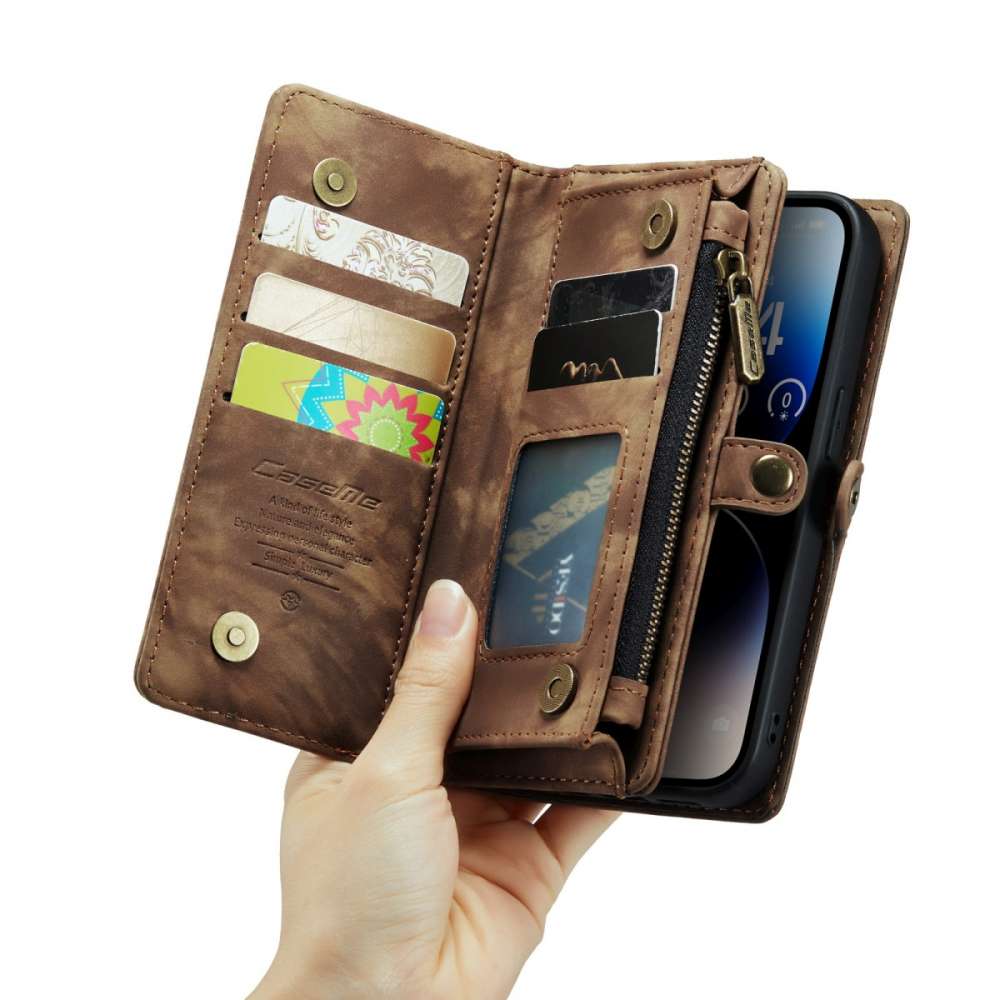 iPhone 14 Pro Max 3-in-1 portemonnee hoesje bruin