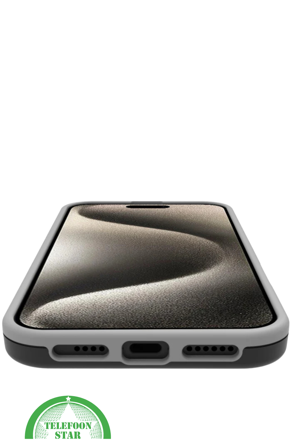 iPhone 16 Pro Max Hoesje – Transparant Frame met Versterkte Hoeken (Wit-Grijs Design)