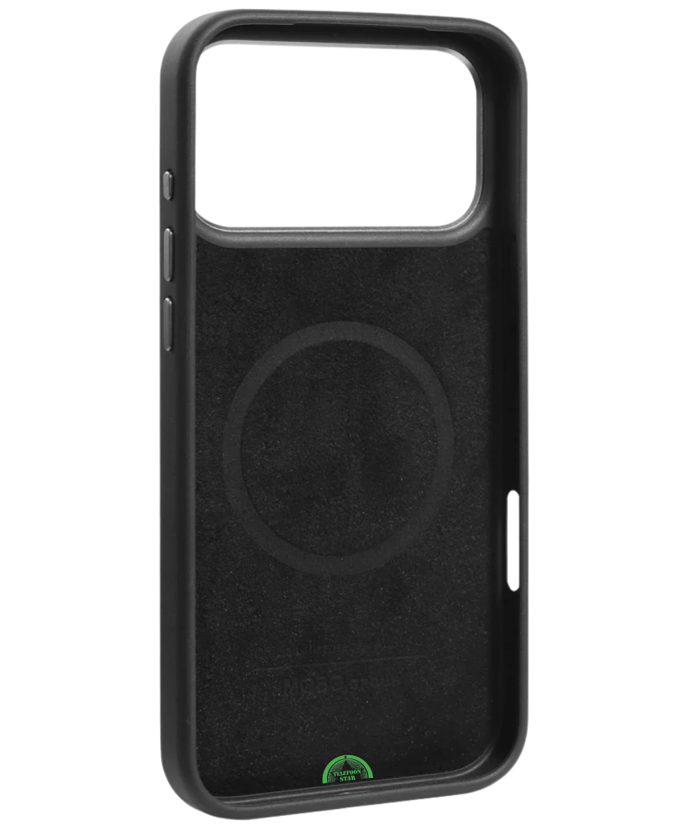 Hoesje voor iPhone 17 Pro Zwart Slank en Leather Stripe Case