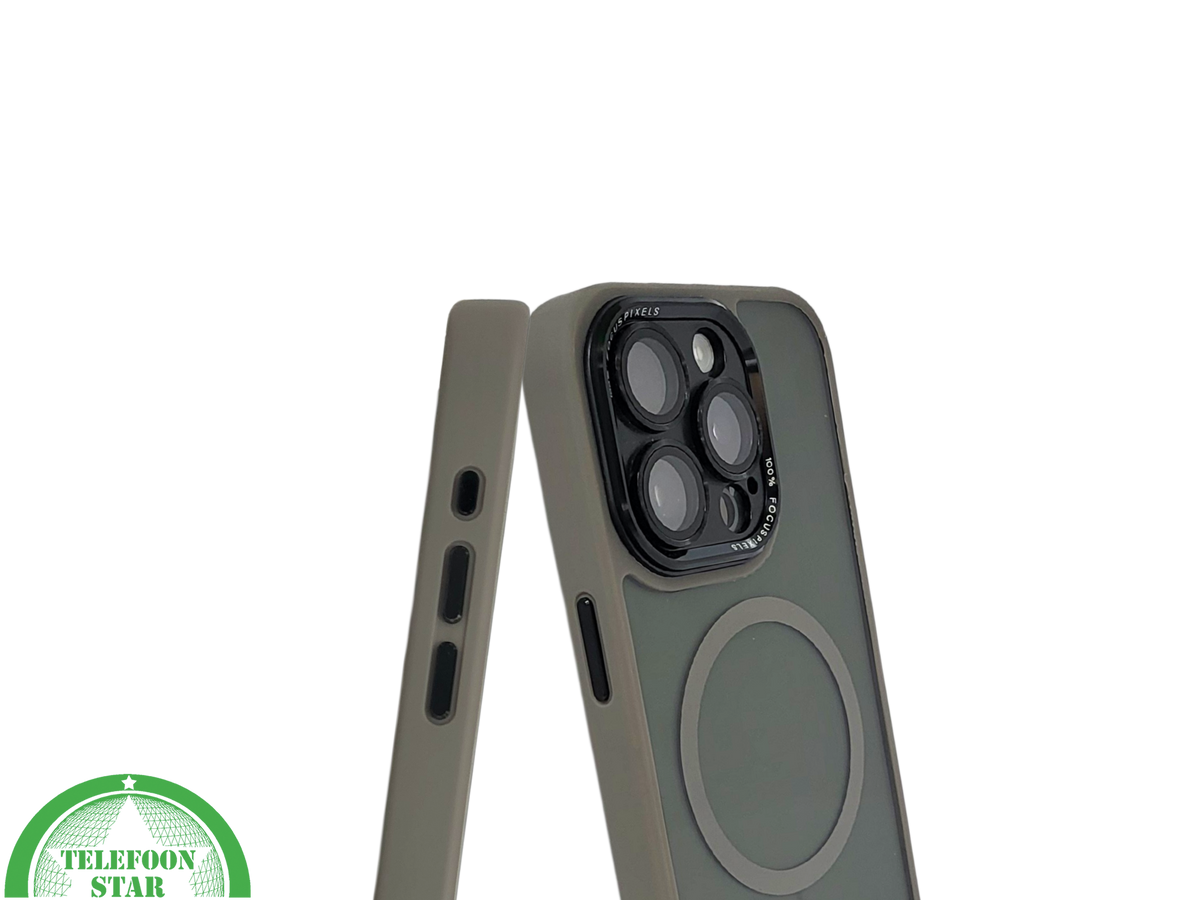 MagSafe iPhone 15 Pro Max Hoesje Transparant Olijfgroen – Slank & Sterk | Telefoonstar.nl