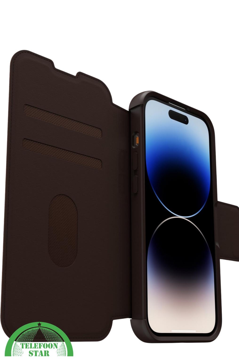 Donker bruin Bookcase Hoesje iPhone 14 Pro Max