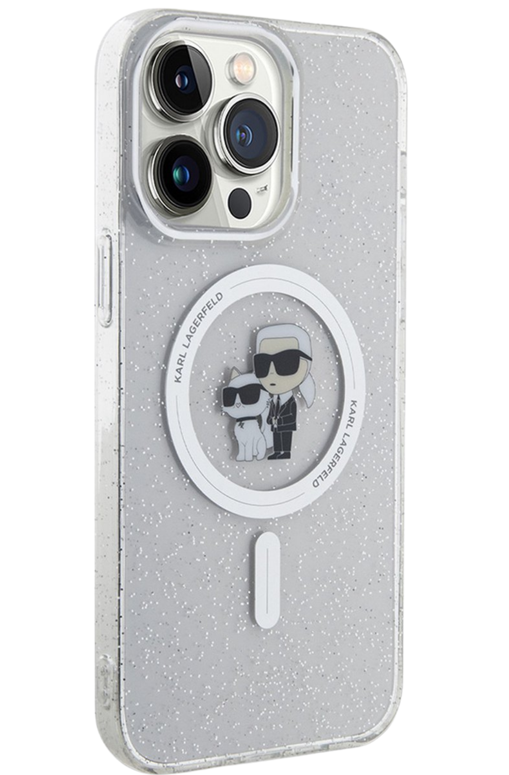 Hoesje voor iPhone 15 Pro Transparant – MagSafe Case met Glitters en Design