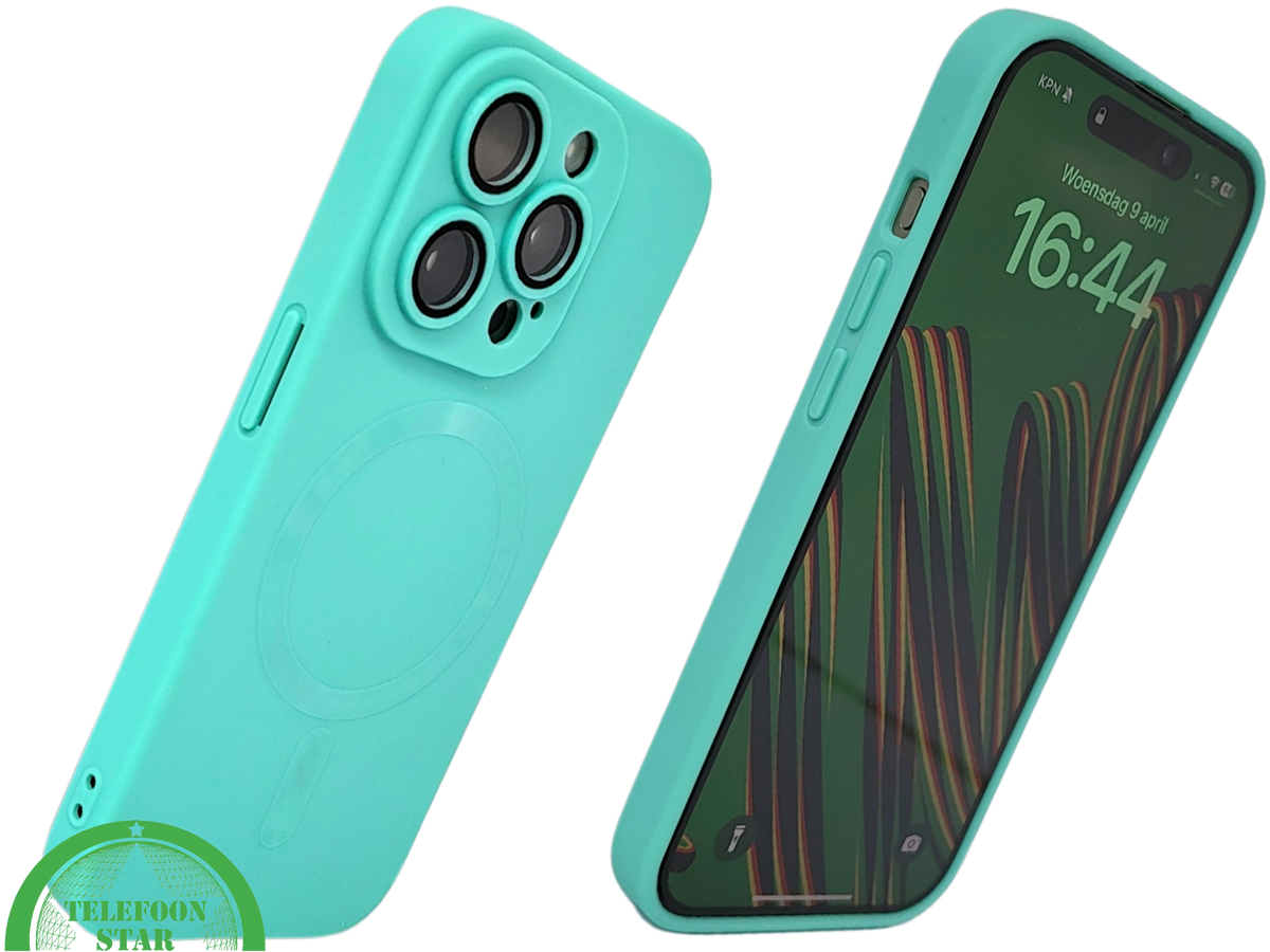 Turquoise MagSafe iPhone 15 Pro Hoesje – Fris & Slank Design | Telefoonstar.nl