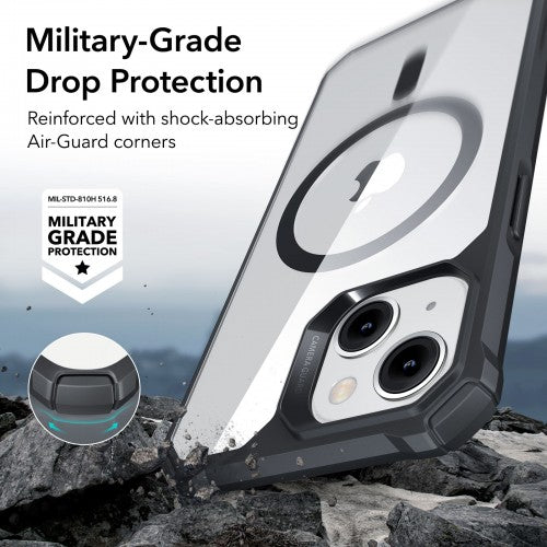 iPhone 14 Armor HaloLock hoesje zwart doorzichtig