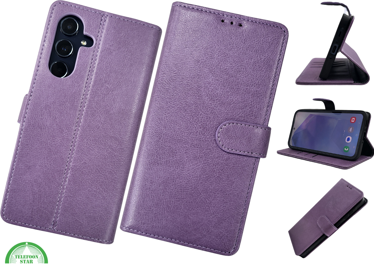 Hoesje voor Samsung Galaxy S26 Plus Paars Boek Leer Stijlvolle
