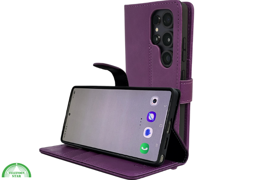 Boekcase Hoesje voor Samsung S26 Ultra diep paars