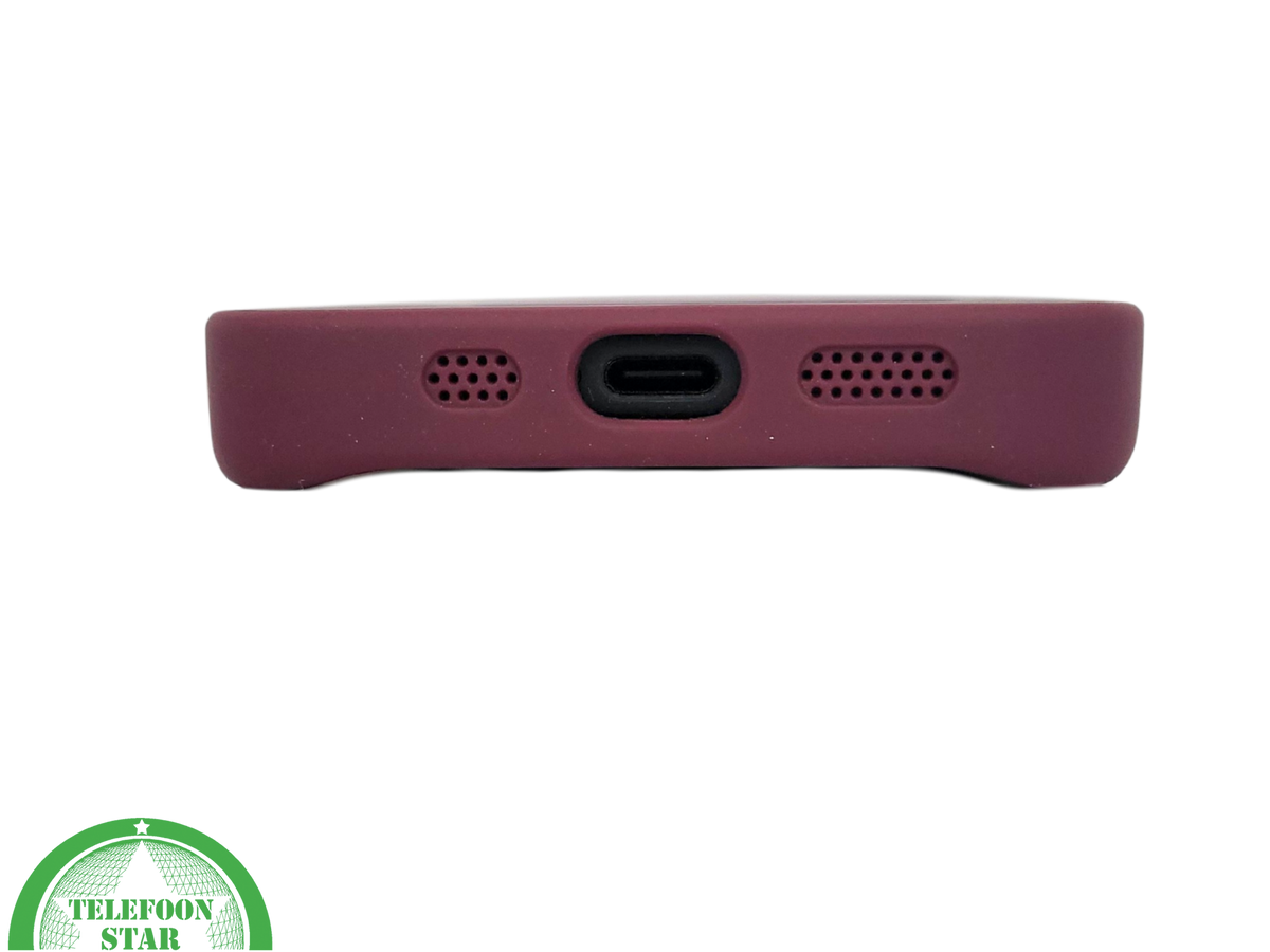 iPhone 15 Plus Hoesje – Zwart-Bordeaux met MagSafe Ring | Stijlvol & Functioneel