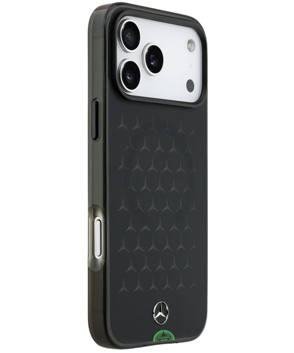 Hoesje voor iPhone 17 Pro Max Smoke black Stealth Pattern Shield Case