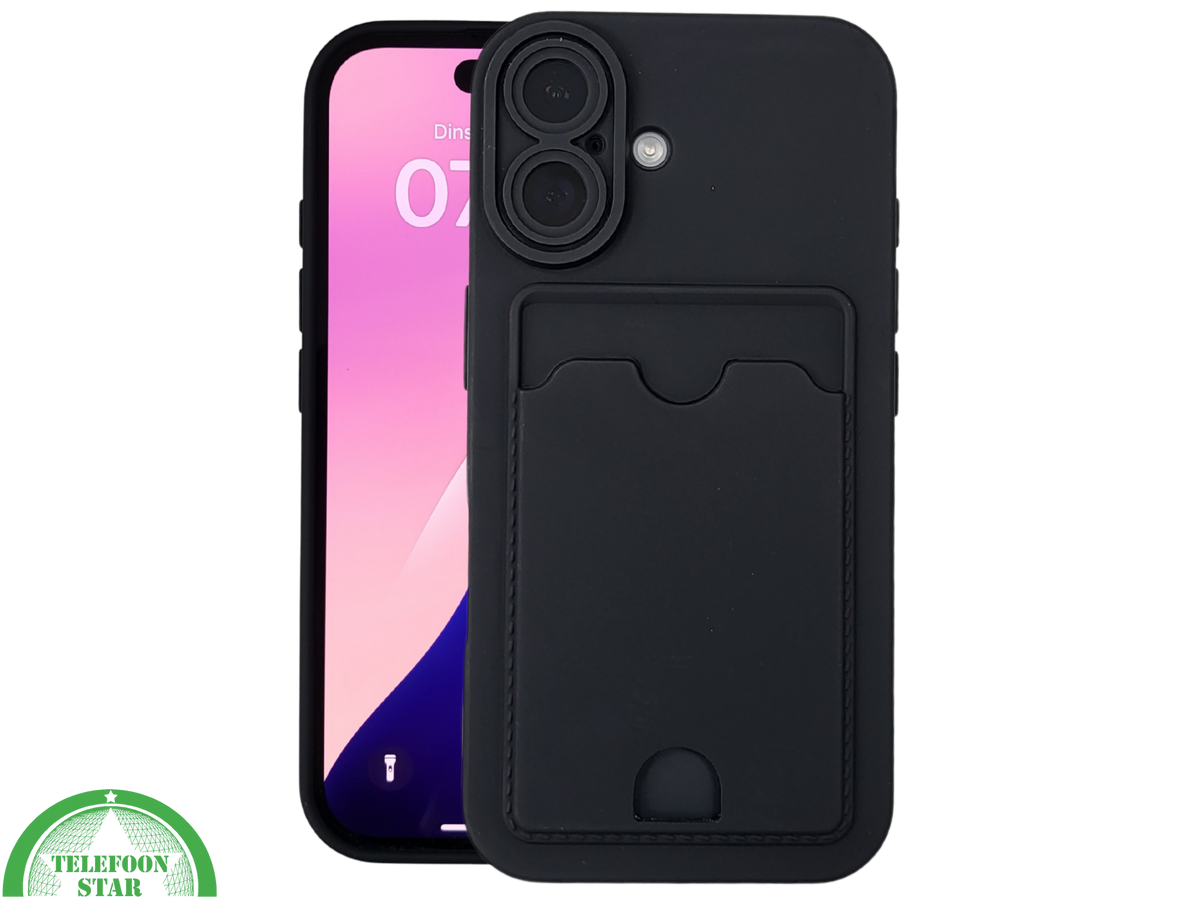 iPhone 17 Pro / Pro Max Hoesje Zwart met Kaarthouder – Schokbestendig