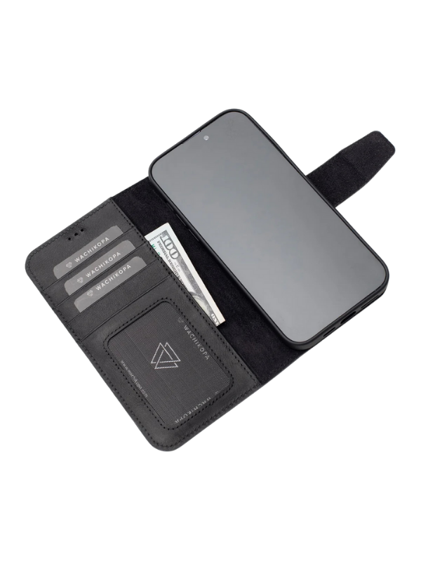 Zwart Wallet Hoesje iPhone 13 Pro – Leerlook & Kaartvakken | Telefoonstar