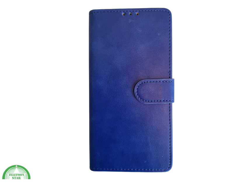 Boek Case Leer Wallet Case Donkerblauw iPhone 16 Plus
