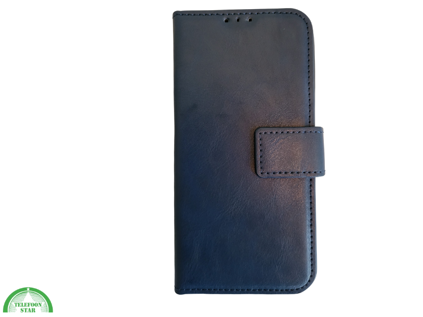 Boek Case Leer Wallet Case Donkerblauwe iPhone 16 Plus