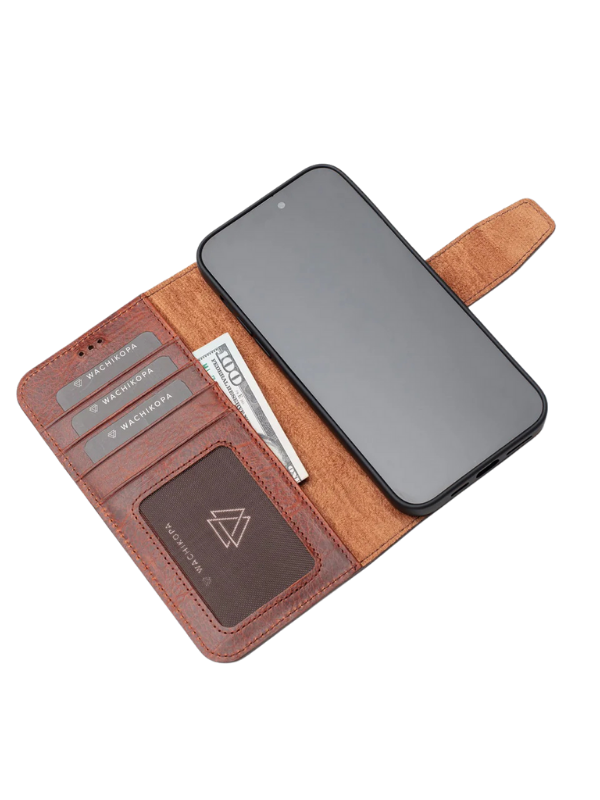 Premium Leerlook Wallet Case iPhone 13 Pro